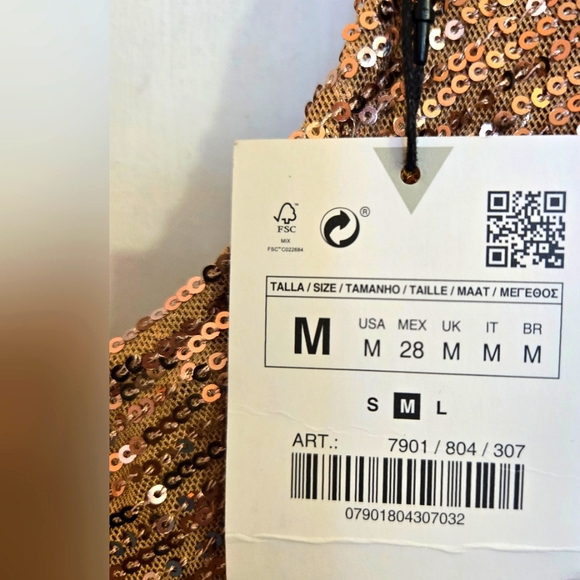 Zara Sequin Gold Top - Picture 3 of 6
